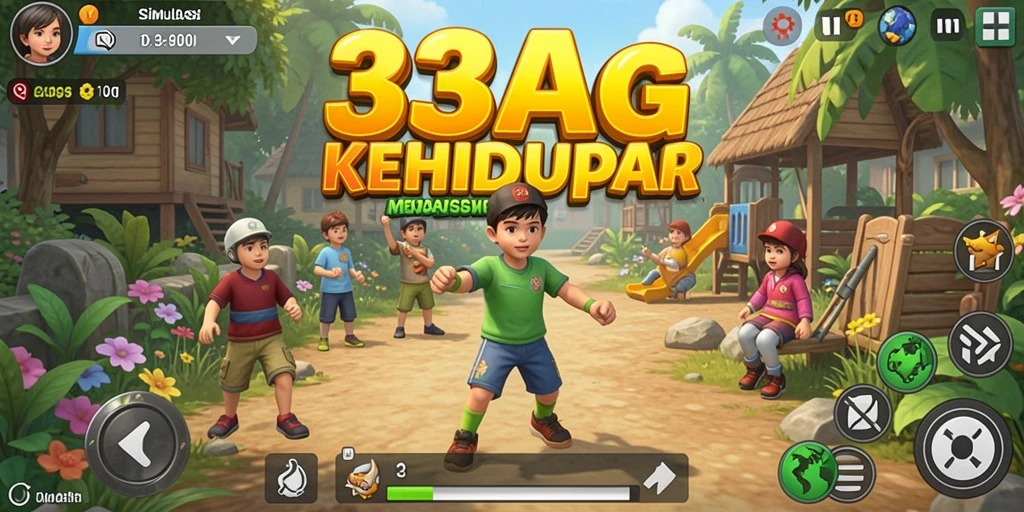 Tangkapan layar utama 33AG yang menunjukkan gameplay simulasi yang mendalam.