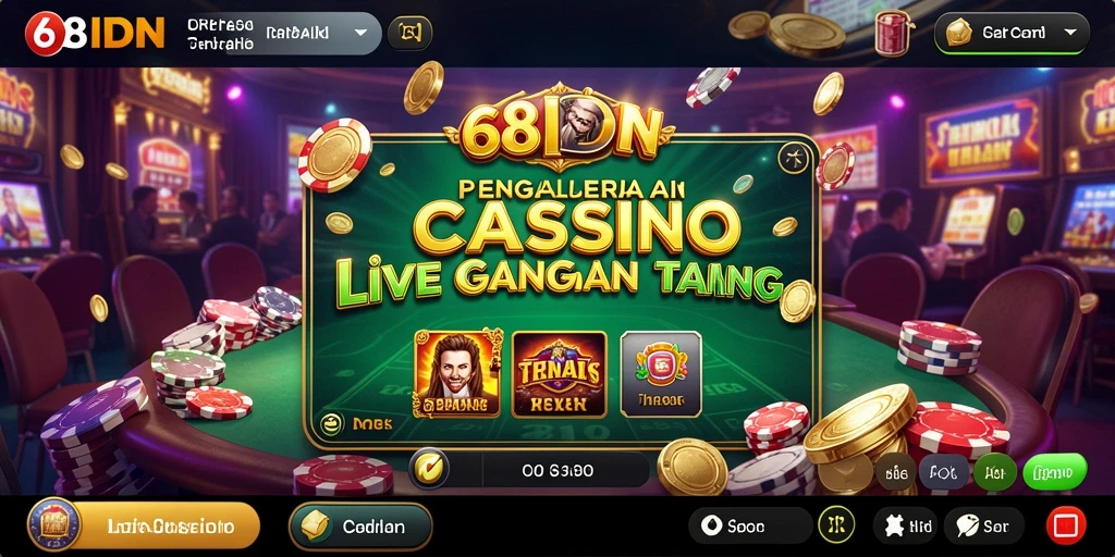 Tampilan utama 68IDN menunjukkan dealer live dalam aksi permainan kasino.