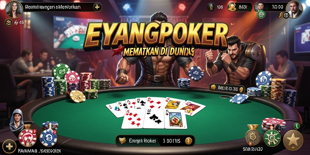 Tampilan permainan EYANGPOKER yang menegangkan dan penuh strategi.