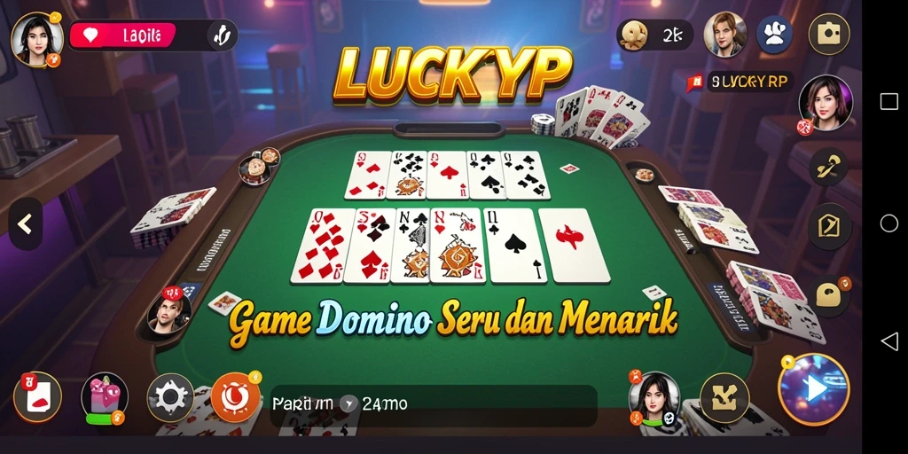 Tampilan gameplay seru dalam LUCKYRP saat bermain Domino.