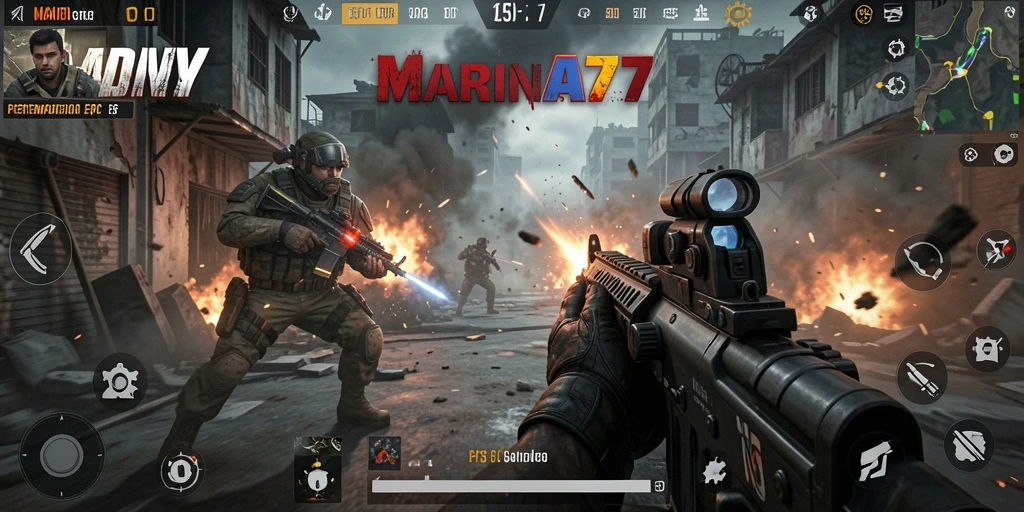 Tampilan gameplay menarik dari MARINA77 saat pertempuran sengit.