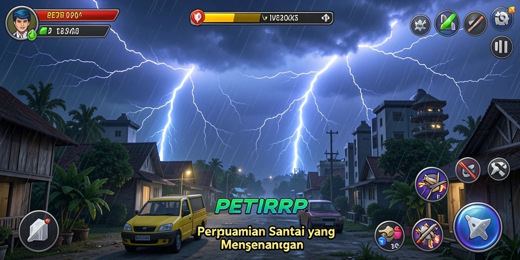 Tampilan gameplay PETIRRP yang seru dan mudah dipahami.