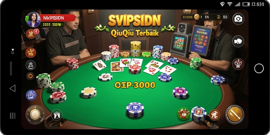 Screenshot menunjukkan pemain menikmati permainan QiuQiu dalam SVIPSIDN.