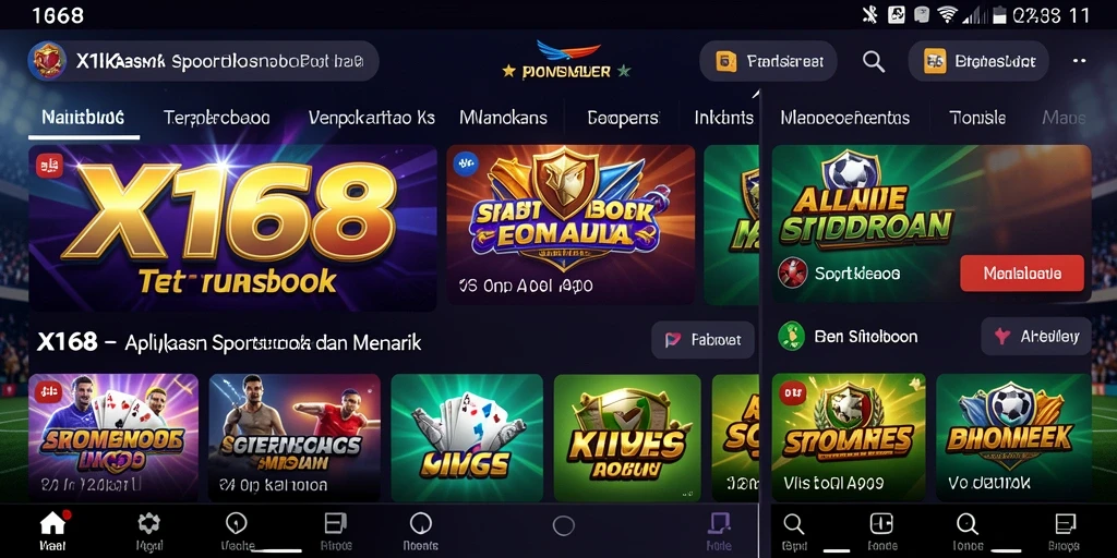 Tampilan gameplay menarik dari aplikasi Sportsbook X168.